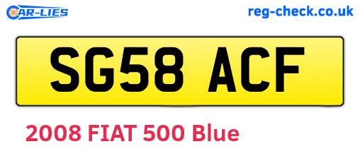 SG58ACF are the vehicle registration plates.