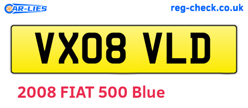 VX08VLD are the vehicle registration plates.