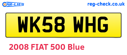 WK58WHG are the vehicle registration plates.