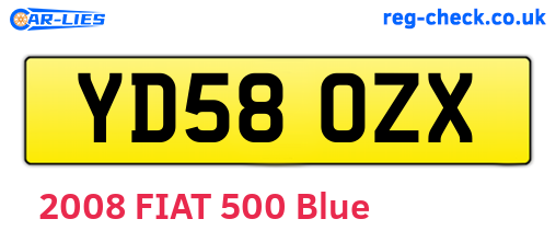 YD58OZX are the vehicle registration plates.