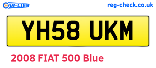 YH58UKM are the vehicle registration plates.