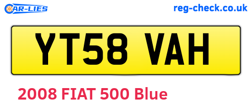 YT58VAH are the vehicle registration plates.