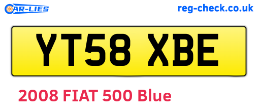 YT58XBE are the vehicle registration plates.