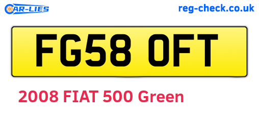 FG58OFT are the vehicle registration plates.