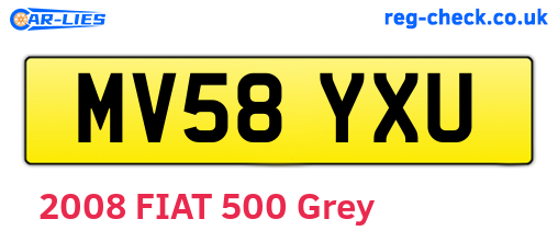 MV58YXU are the vehicle registration plates.