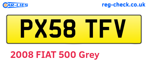 PX58TFV are the vehicle registration plates.