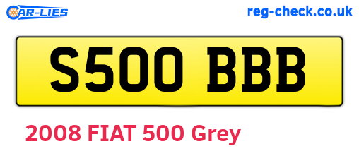 S500BBB are the vehicle registration plates.