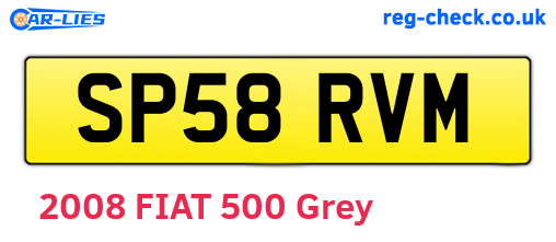 SP58RVM are the vehicle registration plates.