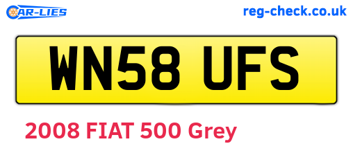 WN58UFS are the vehicle registration plates.