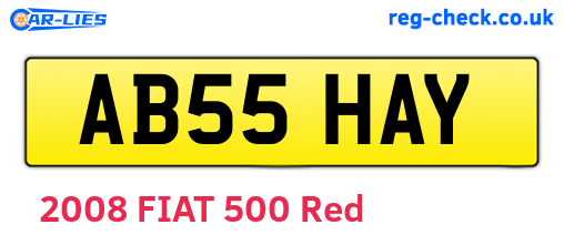 AB55HAY are the vehicle registration plates.