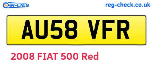 AU58VFR are the vehicle registration plates.