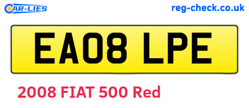 EA08LPE are the vehicle registration plates.