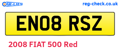 EN08RSZ are the vehicle registration plates.