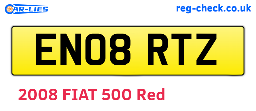 EN08RTZ are the vehicle registration plates.