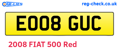 EO08GUC are the vehicle registration plates.