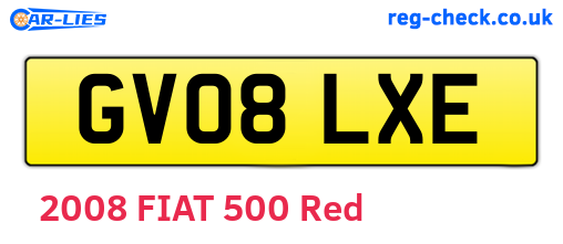 GV08LXE are the vehicle registration plates.