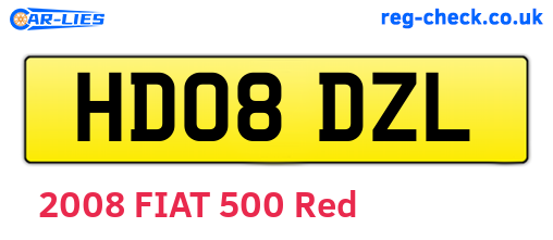 HD08DZL are the vehicle registration plates.
