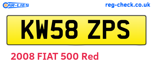 KW58ZPS are the vehicle registration plates.