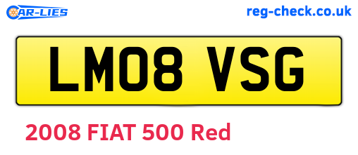 LM08VSG are the vehicle registration plates.