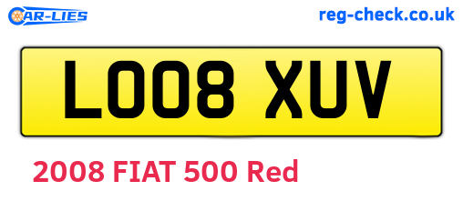 LO08XUV are the vehicle registration plates.