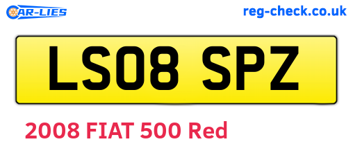 LS08SPZ are the vehicle registration plates.