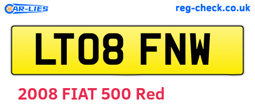 LT08FNW are the vehicle registration plates.