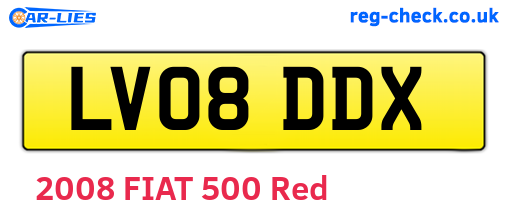 LV08DDX are the vehicle registration plates.