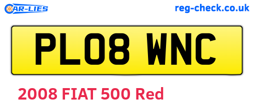 PL08WNC are the vehicle registration plates.