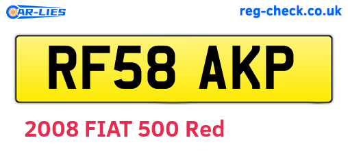 RF58AKP are the vehicle registration plates.
