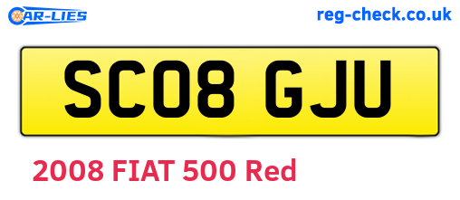 SC08GJU are the vehicle registration plates.