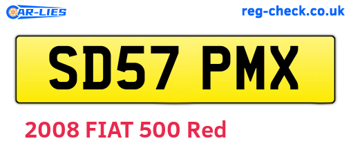 SD57PMX are the vehicle registration plates.