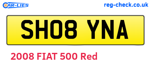 SH08YNA are the vehicle registration plates.