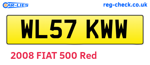 WL57KWW are the vehicle registration plates.