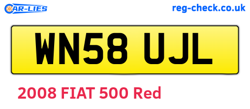 WN58UJL are the vehicle registration plates.