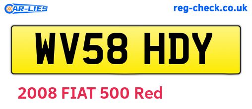 WV58HDY are the vehicle registration plates.