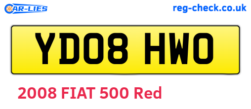 YD08HWO are the vehicle registration plates.