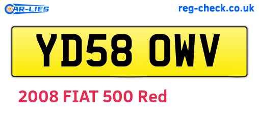 YD58OWV are the vehicle registration plates.