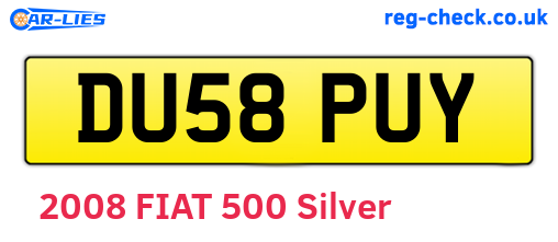 DU58PUY are the vehicle registration plates.