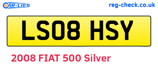 LS08HSY are the vehicle registration plates.