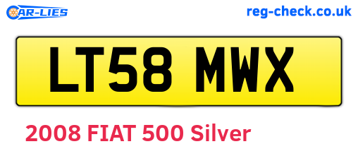 LT58MWX are the vehicle registration plates.