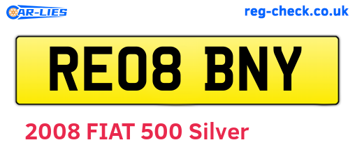 RE08BNY are the vehicle registration plates.