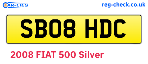 SB08HDC are the vehicle registration plates.