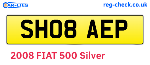 SH08AEP are the vehicle registration plates.