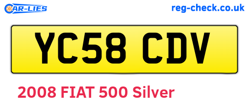 YC58CDV are the vehicle registration plates.