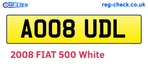 AO08UDL are the vehicle registration plates.