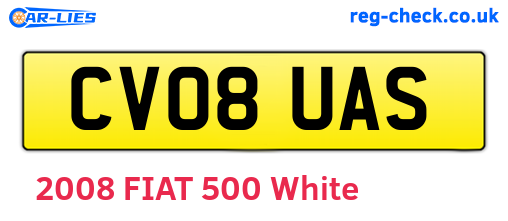 CV08UAS are the vehicle registration plates.