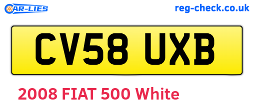 CV58UXB are the vehicle registration plates.