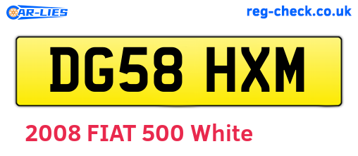 DG58HXM are the vehicle registration plates.