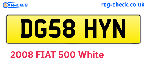 DG58HYN are the vehicle registration plates.