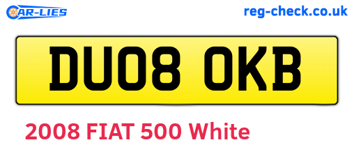 DU08OKB are the vehicle registration plates.
